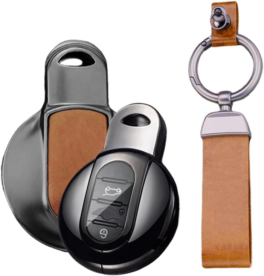 KUNIO Car Key Fob Cover Case Fit for Mini Cooper S Cooper D Key Protective Cover Keychain Key Holder Key Cover 3 Buttons