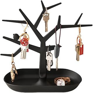 OULIGET Tabletop Jewelry Tree Stand - Key Holder Rack for Necklaces, Rings, Earrings, Entryway Organizer & Home Decor