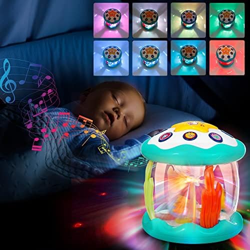 BEERYFUN Baby Toys 12+ Months Musical Toys for 1 2 3 Year Old, Rotating Baby Light Up Toys with Music, Tummy Time Toys 1st Birthday Gifts for Girls Boys