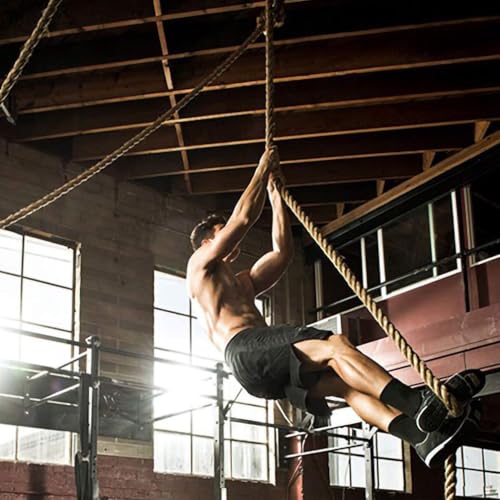 Aoneky Gym Climbing Rope with Clip, 30mm/40mm /50mm, 3-9M, Jute Battle Rope for Training, Fitness, Strengthen Muscle Power Inddor Outdoor - Image 6