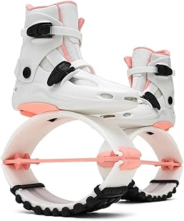 Zapatillas de Salto Tipo Canguro para Fitness y Entrenamiento. Zapatillas de Salto para Hombres y Mujeres. Zapatillas de Salto Profesionales para Fitness (Color: Blanco y Rosa, tamaño: Mediano).