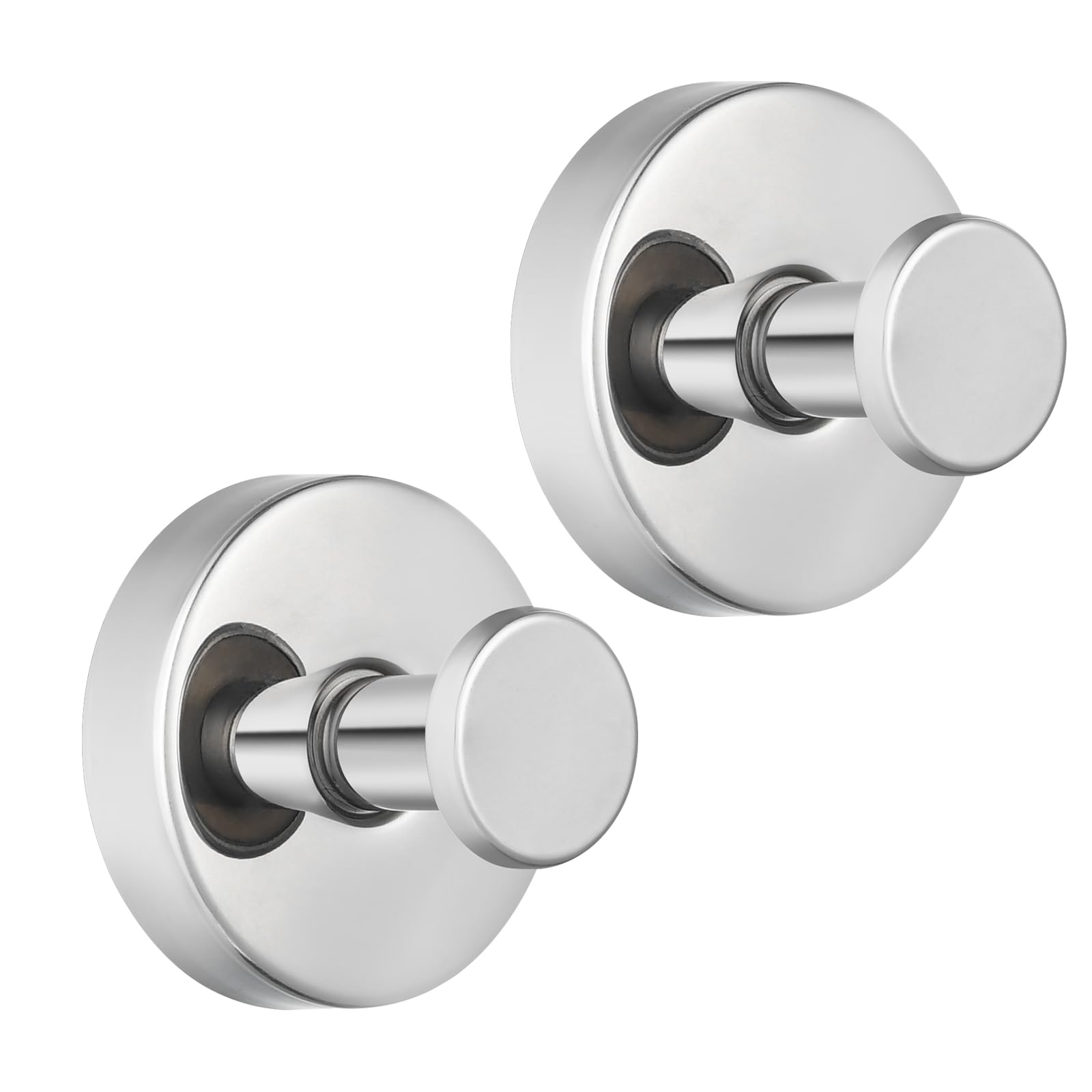 Heavy Duty Suction Cup Hooks, Extra Strong Stainless Steel Vacuum Hooks, No Drill Waterproof & Rustproof for Bathroom, Kitchen, Bedroom,Entryway β Hold Towel, Loofah, Robe, Wreath (Chrome 2Pack)