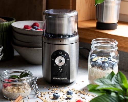 ROMMELSBACHER Gewürz- & Kaffeemühle EGK 250, 2 Edelstahlbehälter mit Schlagmesser & Spezialmesser, Füllmenge 70 g, Mahlgrad über Mahldauer wählbar, auch für Pesto, Gewürze, Nüsse, Zucker