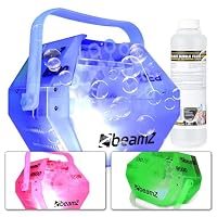 BeamZ B500LED - Automatische Seifenblasenmaschine mit LED inkl. 250ml Seifenblasen-Misch-Konzentrat (für 1L), kompakte Seifenblasen Maschine, 9000 Blasen pro Minute, 25 Watt, Bubble Machine – Ansicht 2