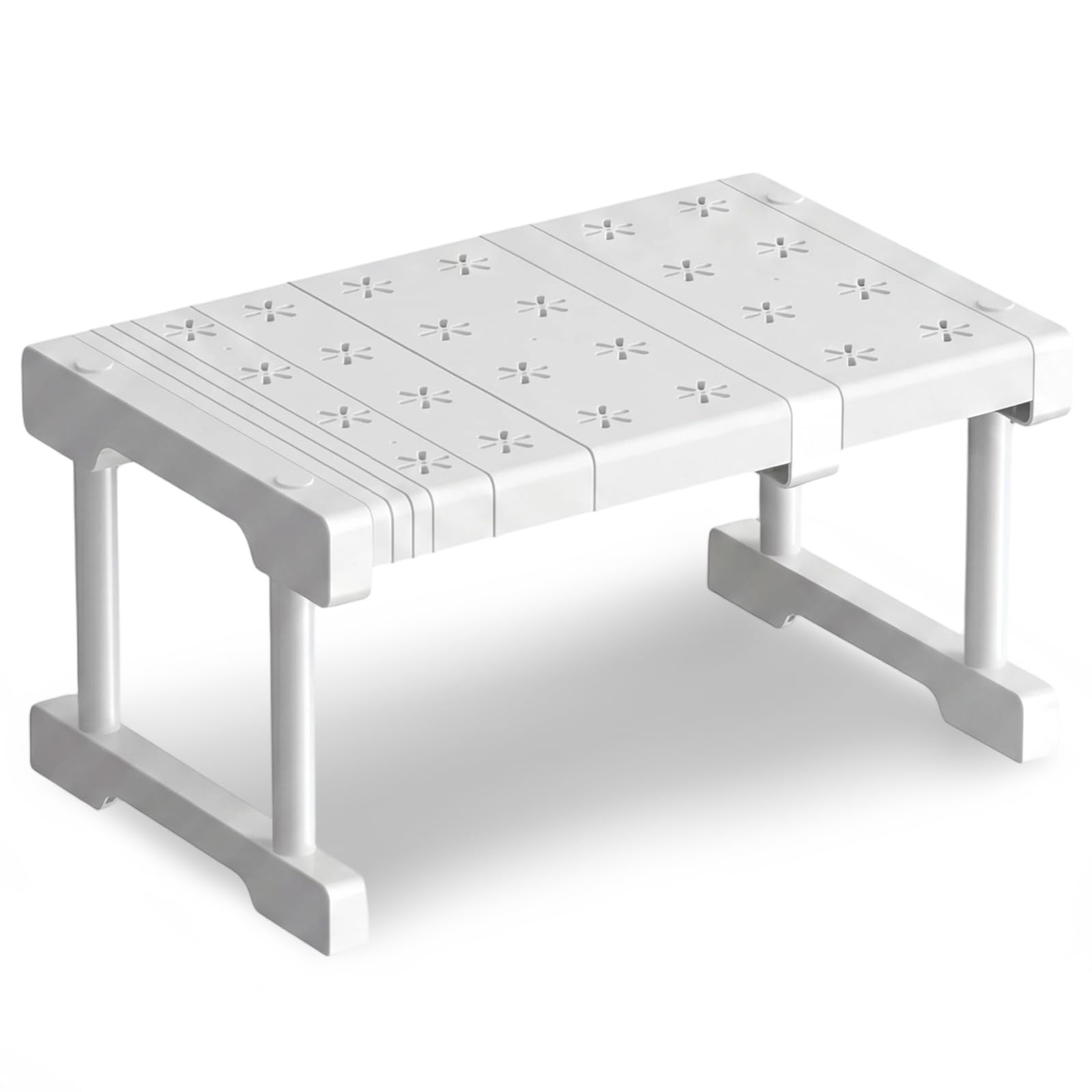 FARYODI Scaffali regolabili per armadio, ripiani espandibili, altezza 22 cm, larghezza 24 cm, lunghezza regolabile 27-38 cm, per armadio, cucina, bagno