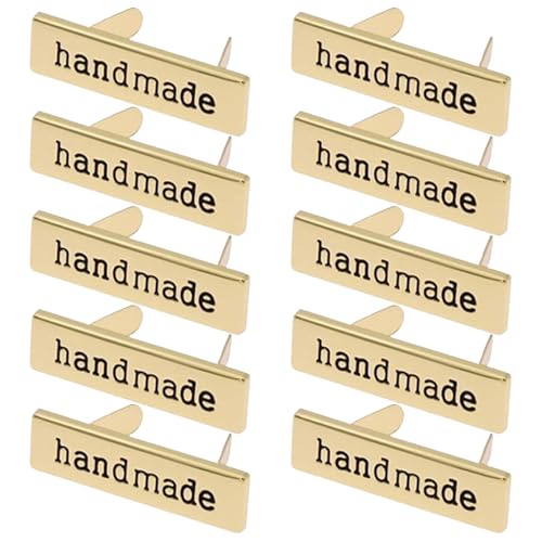 Etiquetas de metal, 10 piezas 1.6x0.5 etiquetas de metal para etiquetar ropa de jeans zapatos de jeans, de bolsas rectangulares, de costura artesanales de bricolaje, para etiqueta