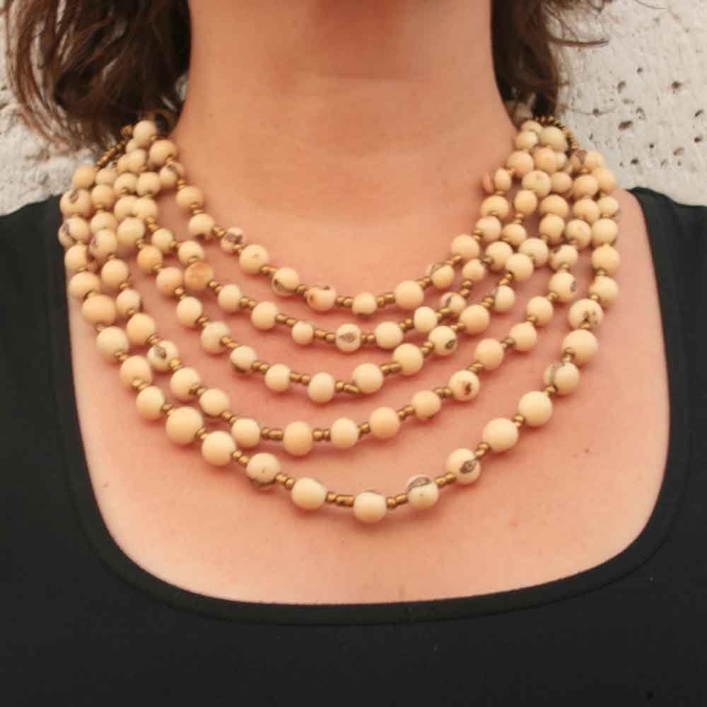 Statement Necklace with Multi Strands, Handmade Fair Trade, Eco Friendly Jewelry for Women