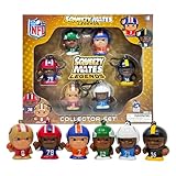 Party Animal SqueezyMates NFL Football Gift Set, 6 Slow Rise Squishy Toys, Series 3 Football Legend Squeezy Figures with Carabiner Clips, for Kids & Fans