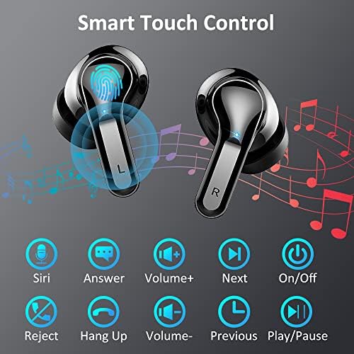 Wireless Earbuds, Bluetooth 5.3 Headphones in Ear 2022 Wireless Headphones with HD Mic, Wireless Earphones Noise Cancelling Bluetooth Earphones IP7 Waterproof Earbuds, 40H Deep Bass/USB-C/LED Display