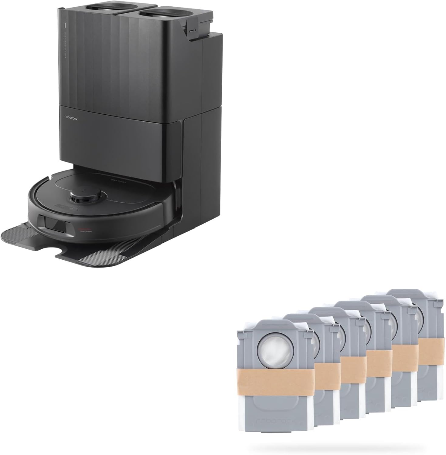 roborock Qrevo S Robot Vacuum and Mop with 6 Packs Disposable Vacuum Bag Bundle