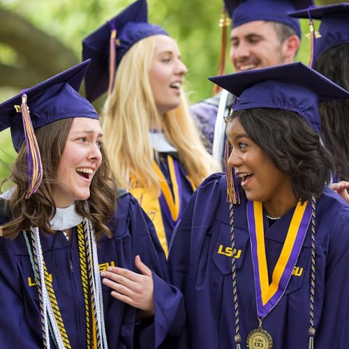 Image of Graduation Honor Cords Royal Blue Gold and White Honor Cords with Tassels for Graduation Students