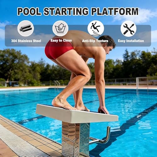 Plongeoir en acier inoxydable plateforme antidérapante de piscine