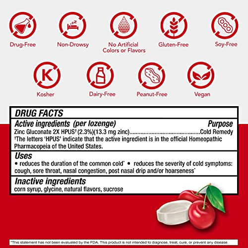 Cold-Eeze Natural Cherry Zinc Lozenges, Homeopathic Cold Remedy, Reduces Duration Of The Common Cold, Sore Throat, Cough, Congestion And Post Nasal Drip, 25 Count #TOP5