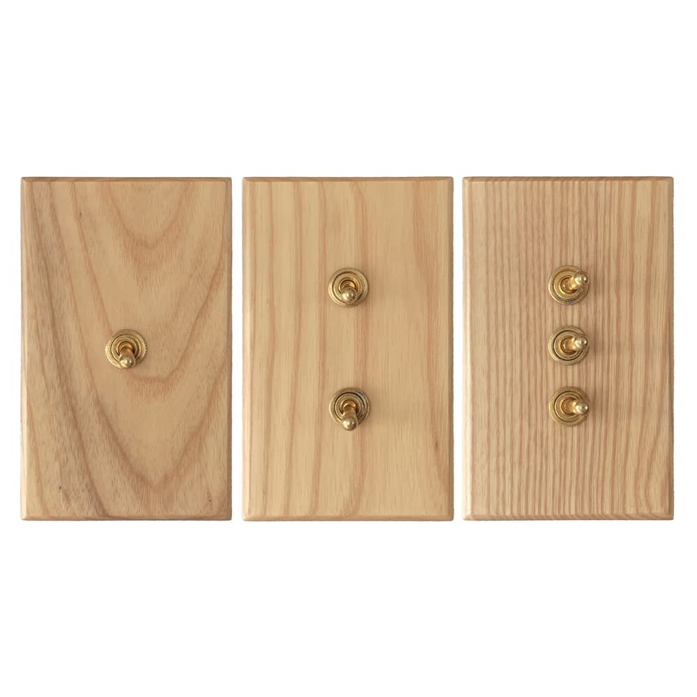 Retro Wall Light US Toggle Switch 15A 110V-250V with Hand Made Ash Wall Panel