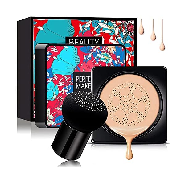 Air-Cushion-CC-Cream-BB-Cream-Mushroom-Head-Face-Moisturizing-Foundation-Matte-Long-Lasting-Concealer-Oil-Control-Easy-to-Apply-Natural-Color CC Cream Foundation,Mushroom Head Air Cushion CC Cream,Concealer Moisturizing BB Cream Foundation,Matte Long Lasting Concealer Nude Face Makeup Cushion Foundation Cosmetic (Natural)