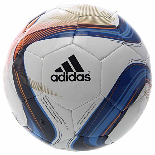 adidas Performance 2015 MLS Glider Soccer Ball, White/Blue/Lucky Orange, Size 3