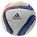 adidas Performance 2015 MLS Glider Soccer Ball, White/Blue/Lucky Orange, Size 3