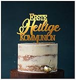 Qualität made in germany! Manschin-Laserdesign Cake Topper Erste Heilige Kommunion,Tortenstecker, Tortenfigur Acryl, Hochzeit Wedding Hochzeitstorte (Spiegel Gold (Einseitig)) Art.Nr. 5140