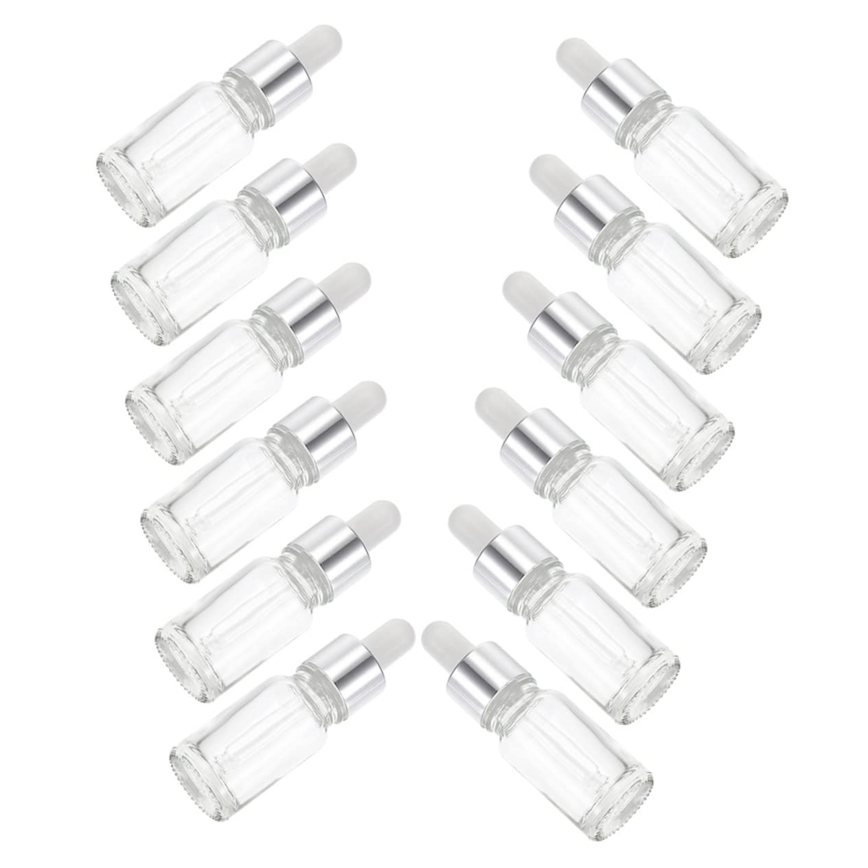 24 Stück Glasflaschen for ätherische Öle, ätherische Öle, Glastropfer, Klarglasflaschen, Tropfflaschen, kosmetische Flüssigkeitsflaschen, Parfümprobenfläschchen, Wasserspender, Kunststoff, fein, for R