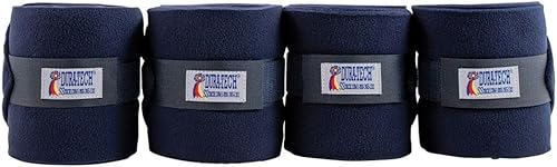 Miniatura 2 de Dura-Tech Envolturas de polo de lujo de 16 onzas para caballos, color negro, forro polar doble grueso ultra afelpado, excelente soporte, absorbe los