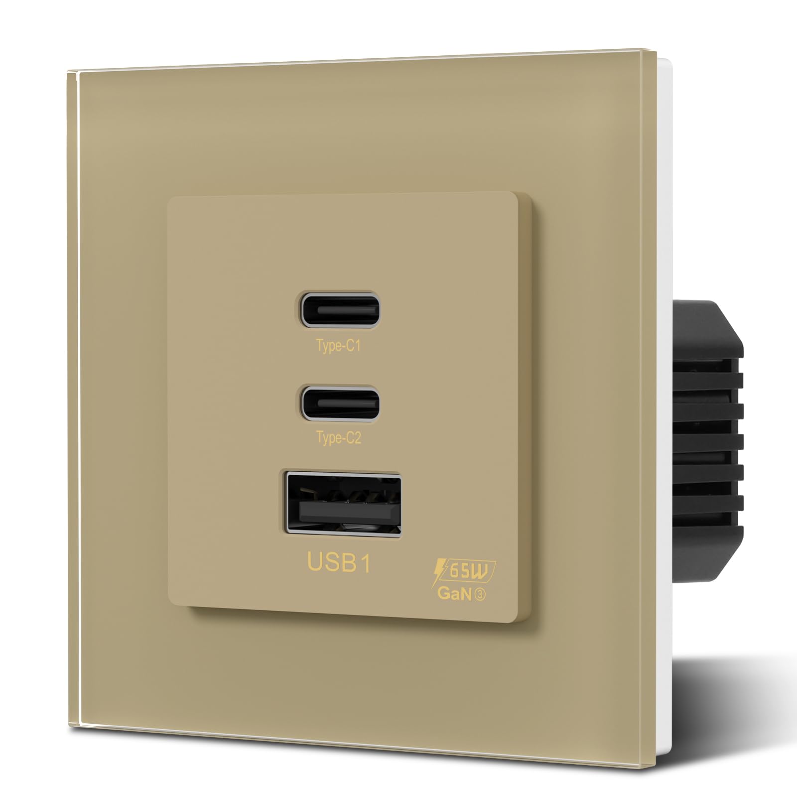 BSEED Enchufe Pared con 20W USB y Tipo C,Enchufe USB C de Cristal,Carga Rápida,3 en 1，Fácil Instalación,1 Enchufe,86mm Blanco — view 79