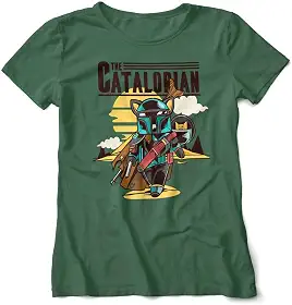 Camiseta Geek Feminina The Catalorian Mandalorian Cat 7 Cores