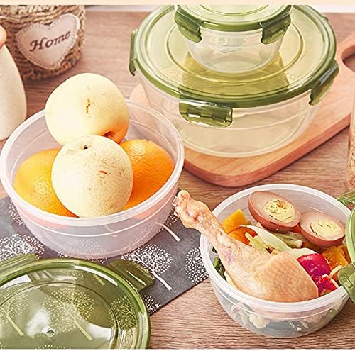 JMYDecor Food Storage containers Set,Round Lunch Boxes,Kitchen Plastic Airtight Stackable Food containers with lids, 4 Pieces, Suitable for Dishwasher,Freezer,Microwave,Transparent