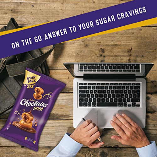 Image of Cadbury Caramel Choclairs Gold Birthday Pack (110 Candies), 605 Gm