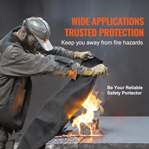 Image of VEVOR Carbon Felt Welding Blanket 4 Pack, 37 inch x 36 inch Flame Retardant Welding Blanket, Up To 1800F Heat Resistant Blanket Set, Cuttable Carbon Fiber Fire Retardant Insulation Welding Mat Pad