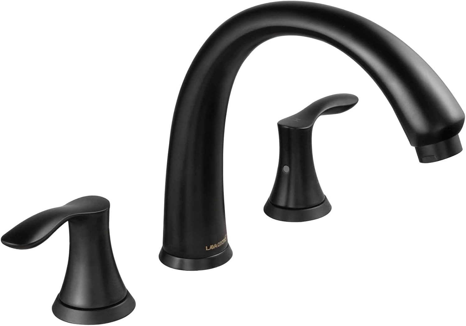 Lava Odoro Black Roman Tub Faucet with Valve, 8 inch Widespread Bathtub Faucet with Valve, High Flow 2 Handle Deck Mount Tub Faucet, Solid Brass 3 Hole Bath Tub Filler TF405-MB