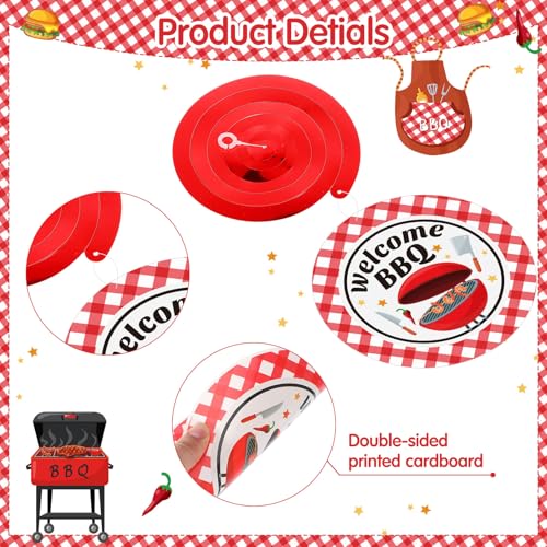 Image of Ireer 54 Pcs Summer Picnic Party Hanging Decor Picnic Birthday Hanging Swirl BBQ Decoration Swirls for Barbecue Decor for Birthday Carnival Summer BBQ Party Supplies Decoration (Basic)