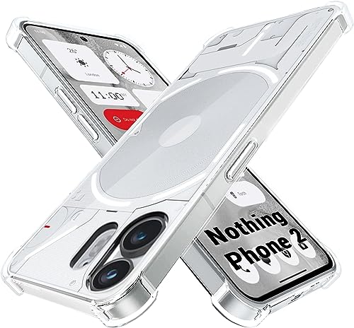 TheGiftKart TPU+PC Crystal Clear Back Cover Case For Nothing Phone 2|360 Degree Protection|Shock Proof Design|Transparent Back Cover Case For Nothing Phone 2 (Transparent Bumper)