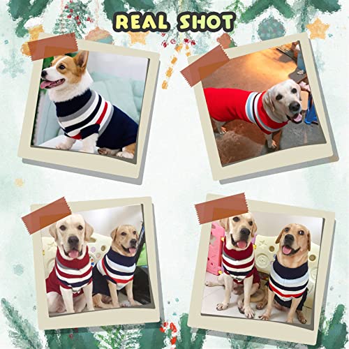 Rypet 2 Packs Striped Dog Sweater - Warm Knitted Sweater Soft Turtleneck Knitwear Dog Winter Clothes For Small Medium Large Dogs #TOP6