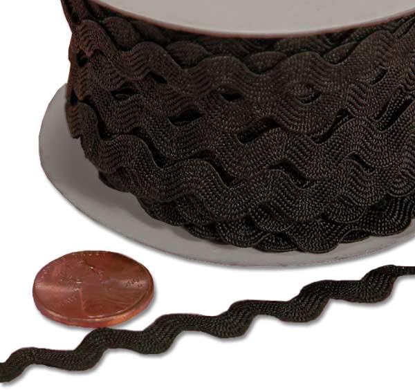 Paper Mart Black Rick Rack Trim, 5 mm Wholesale RIC Rac Trim for Sewing, 25 Yards of Zig Zag Ribbon for Crafts and Clothing