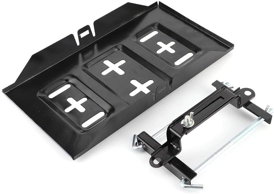 Universal Metal Battery Tray Mount Kit, 19cm Hold Down Clamp Bracket with Plastic Components, Car Storage Accessory