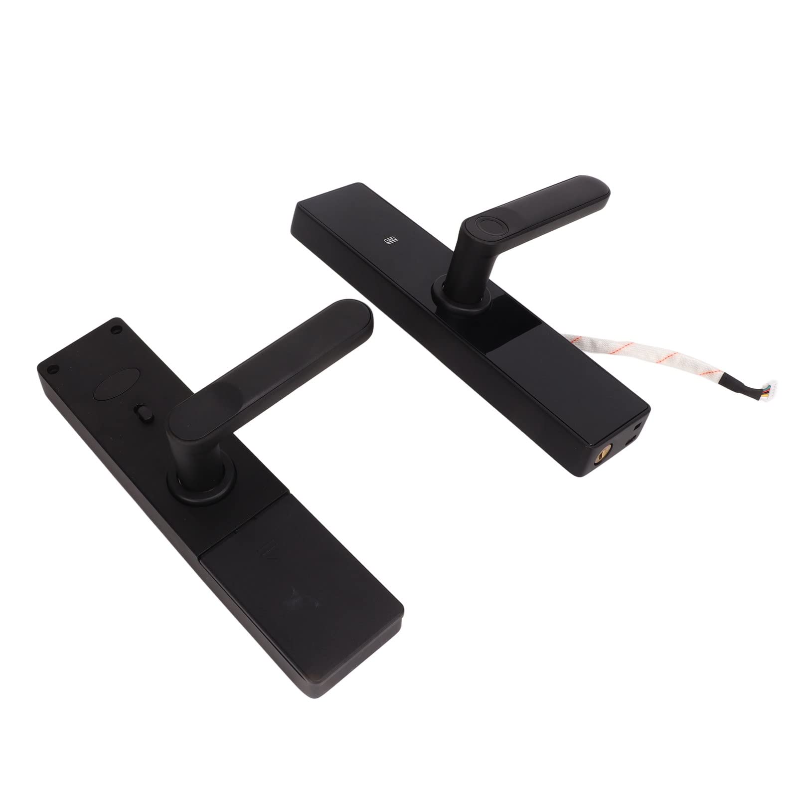 Cerradura de Puerta con Teclado Inteligente, Tarjeta IC con Huella Dactilar, Contraseña, Puerto USB de Emergencia, Cerradura Digital de Doble Lengua para el Hogar