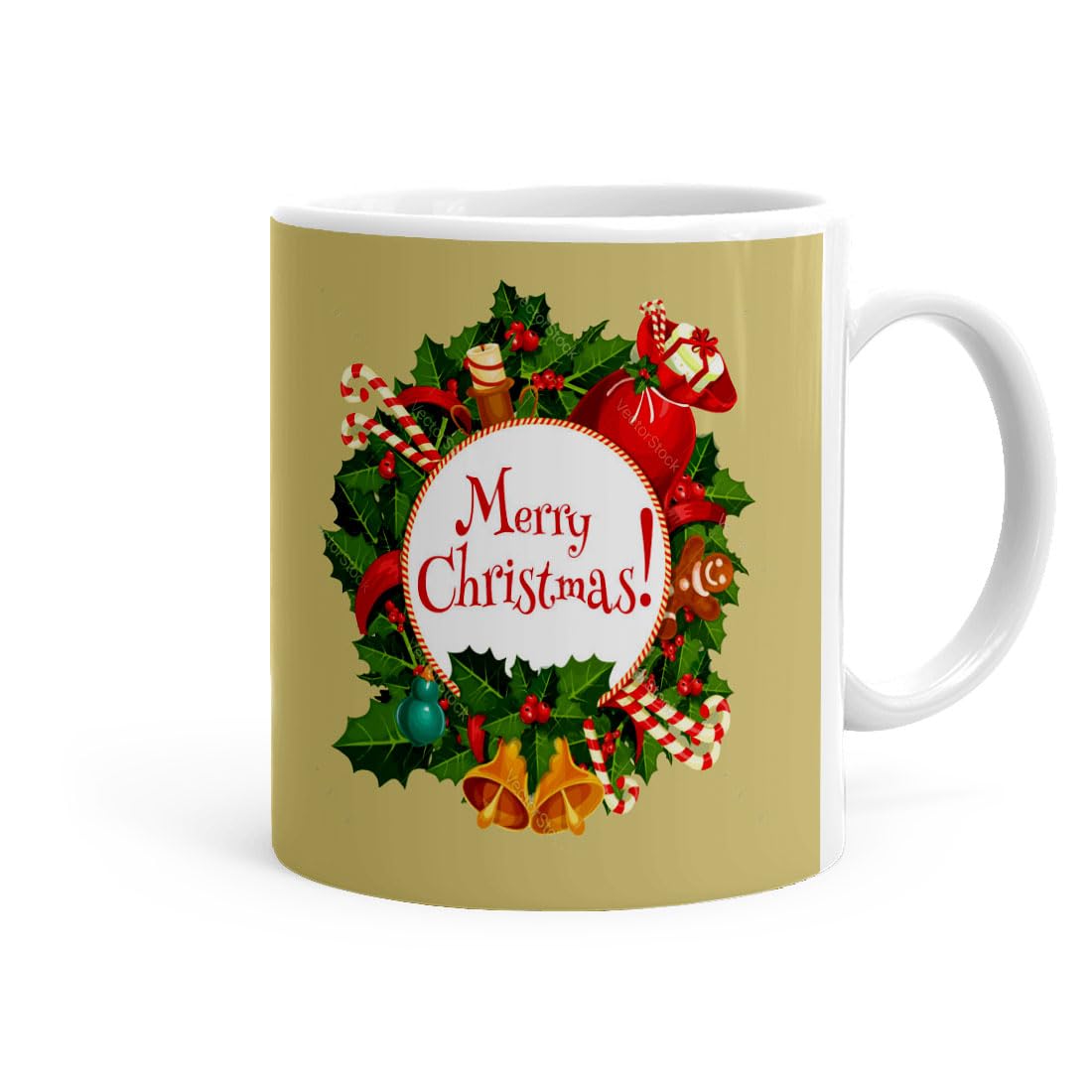 Mojolo Merry Christmas Printed Ceramic Coffee Mug | Festive Christmas Gift for Friends, Family, Office & Secret Santa |Holiday Theme Tea & Coffee Cup(X2598)