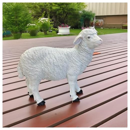 THE ENCHANTED GARDEN Standing Sheep Garden Ornaments Outdoor Decor Farm Animals Home Resin Decoration Accessories Gardening Gifts