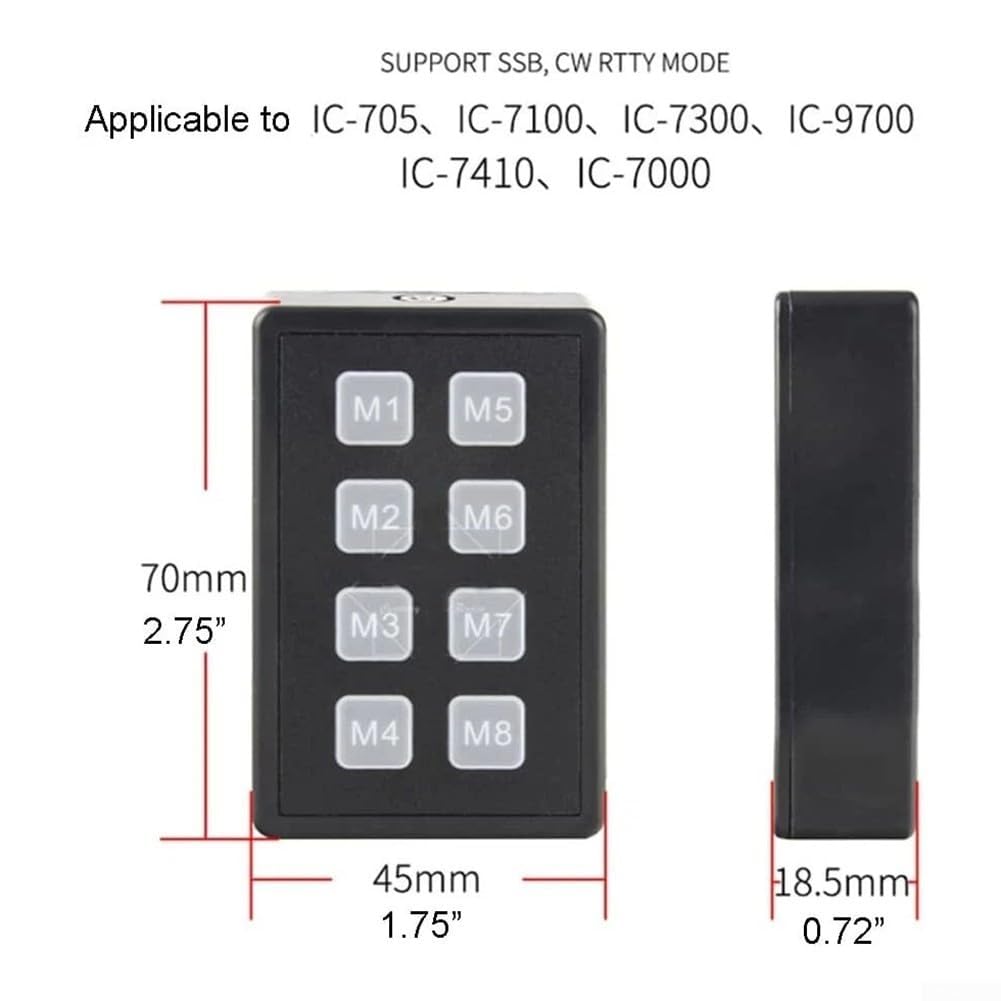 Zewnętrzna klawiatura sterująca do radia ICOM IC-705 IC-7100 IC-7300 IC-7410 IC-9700 obsługująca skróty SSB CW i RTTY