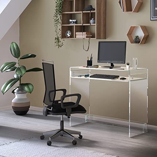 Stauber Best Acrylic Desk (Waterfall Style: 34" W X 16" D X 30" H) #TOP4