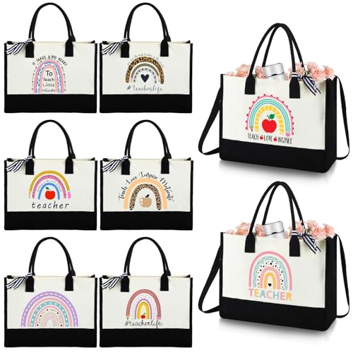 Paterr 8 Pcs End of Year Teacher Gifts Teacher Tote Bag miniatura 1