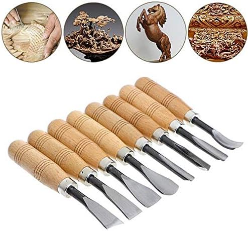 Miniatura 6 de Alikeke Juego de 8 piezas de madera tallado mano cincel herramienta herramientas de tallado carpintería profesional gubias nuevo envío gratis
