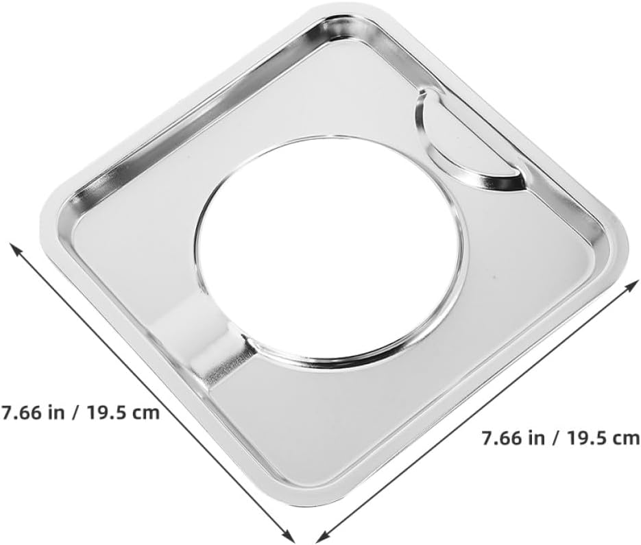 Gatuida 4pcs 19cm Stainless Steel Square Gas Stove Drip Pans Burner Covers Gas Range Spill Catcher Protector for Kitchen Cooking Appliance