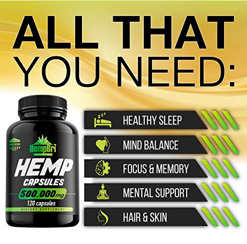 Hempbri Hemp Oil Extract Capsules for Joint Support Your Health Sleep Supplement Pill Tablets Immune Natural Seed Oils Powder (Pack of 1) - Image 4