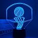 FULLOSUN 3D Basketball Night Light Backboard Illusion LED Lamp for Kids' Room Home Xmas Birthday Gifts for Boy Man Friends with 16 Color Changes Remote Control