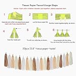 Boho Rainbow Baby-Shower Party-Decorations Tassel-Garland - 20pcs Neutral Birthday Wedding Bridal Tassels, White Brown Champagne Banner Streamers, Engagement Bachelorette Christmas Decor Panduola - Image 3