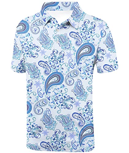 Secood Mens Polo Shirts Moisture Wicking Short Sleeves Golf Tennis Hawaiian Shirt Casual T-Shirt #TOP1