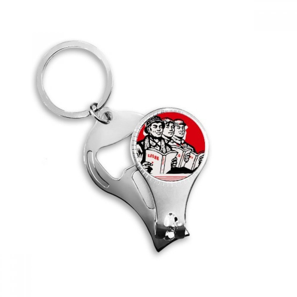 Coupe-ongles de poche décapsuleur porte-clés original ouvrier paysan soldat