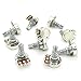 JIUWU Guitar Potentiometers Split Shaft Pots Audio Tone Switch Control Pack of 10 (A250K)