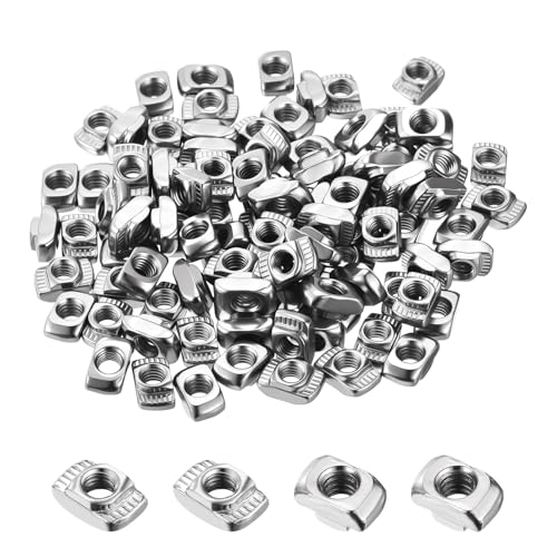 Kozelo 100Pcs Écrous Fente T M4-0.7 Aluminium Argent